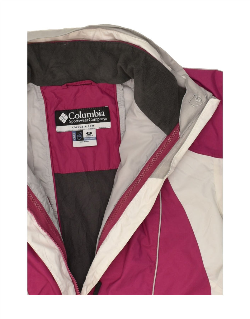 COLUMBIA Womens Windbreaker Jacket UK 14 Medium Pink Colourblock Polyester | Vintage Columbia | Thrift | Second-Hand Columbia | Used Clothing | Messina Hembry 