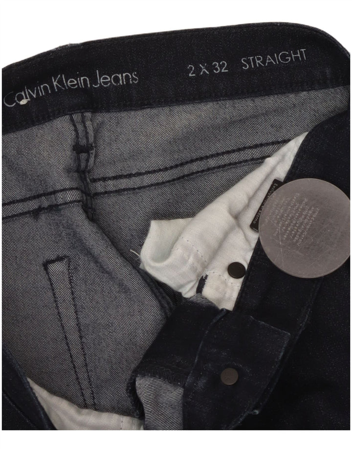 Calvin Klein Womens Straight Jeans W32 L27 Navy Blue Cotton