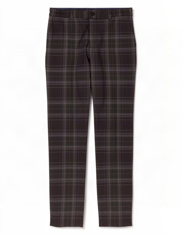 Zara Mens Slim Chino Trousers EU 38 Small W30 L28 Black Check Polyester