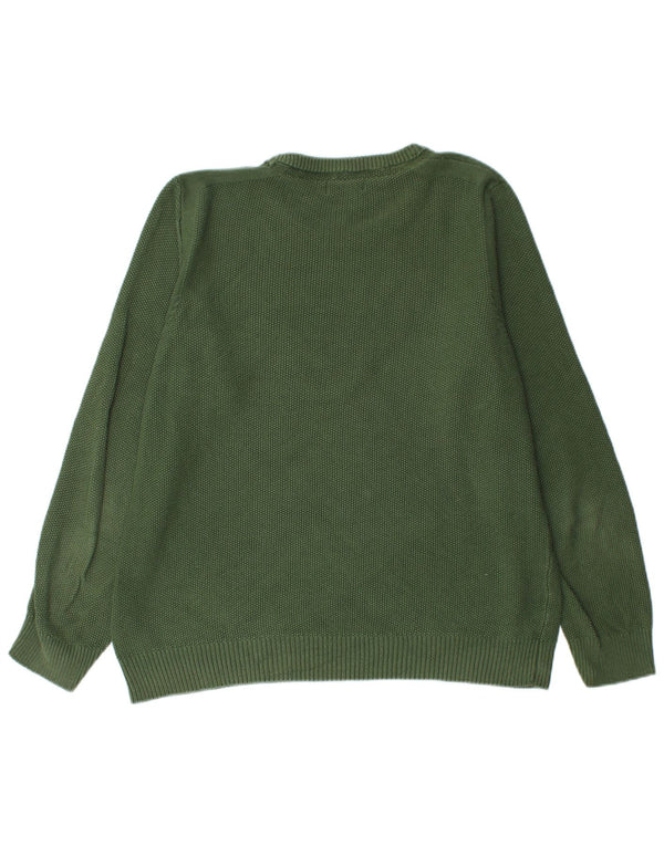 MISTRAL Mens Crew Neck Jumper Sweater Large Green Cotton