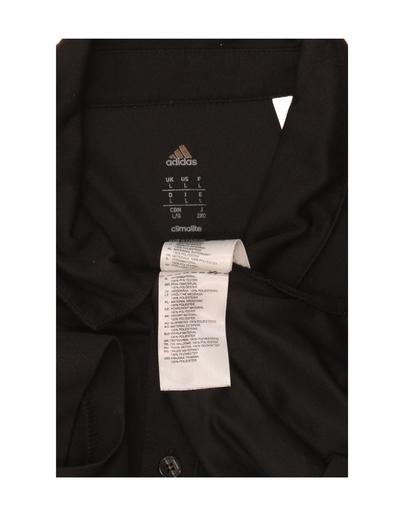ADIDAS Mens Climalite Polo Shirt Large Black Polyester Vintage Adidas and Second-Hand Adidas from Messina Hembry 