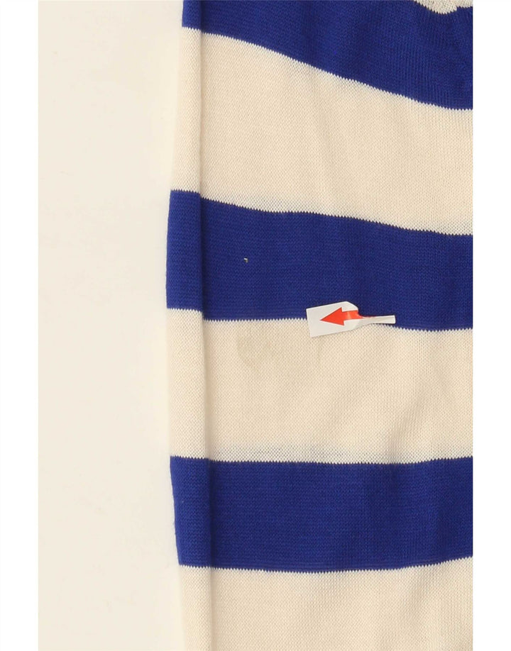 Zara Womens Top Long Sleeve UK 14 Medium Off White Striped