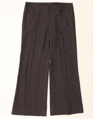 BENETTON Womens Wide Leg Chino Trousers IT 46 Large W36 L31 Grey New Wool