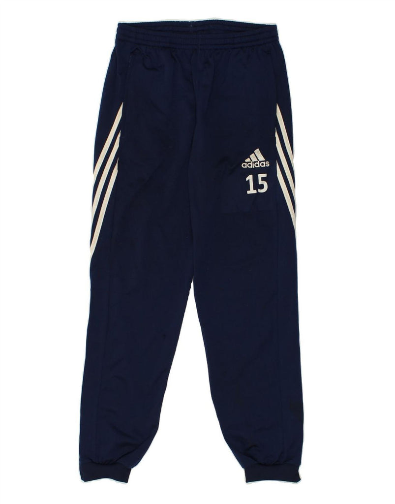 ADIDAS Boys Tracksuit Trousers Joggers 9-10 Years XL Navy Blue Polyester | Vintage Adidas | Thrift | Second-Hand Adidas | Used Clothing | Messina Hembry 