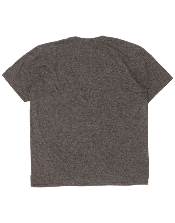 Reebok Mens Graphic T-Shirt Top Large Grey Polyester