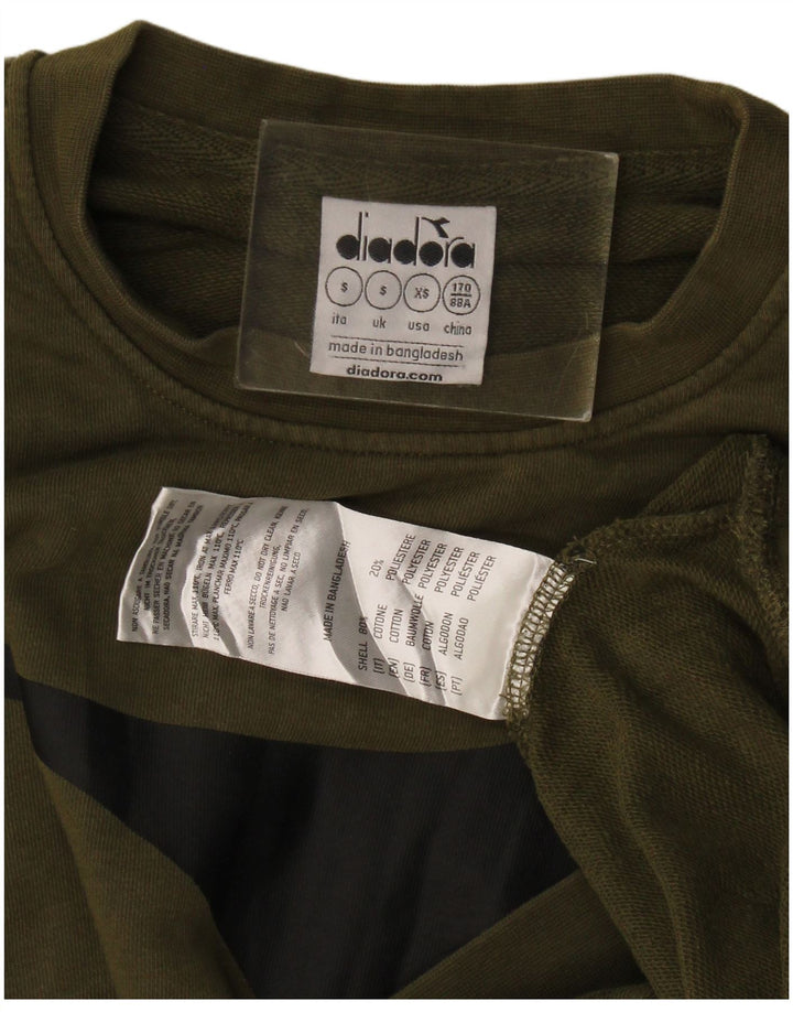 Diadora Mens Graphic Sweatshirt Jumper Small Khaki Cotton