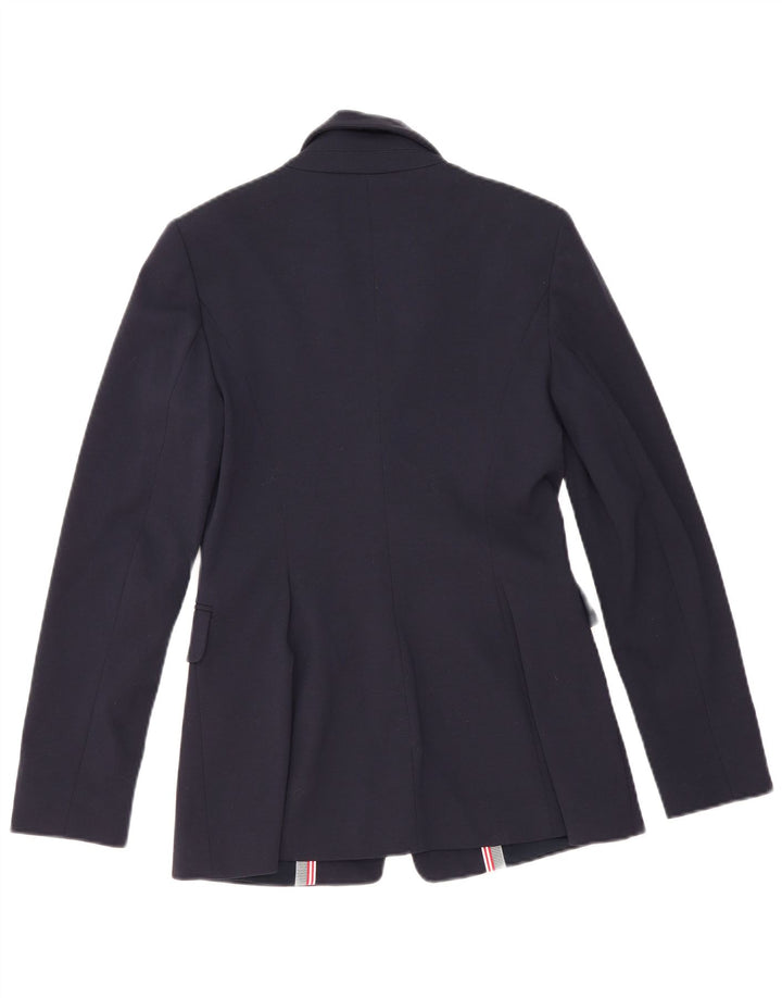 Marella Womens 1 Button Blazer Jacket UK 8 Small Navy Blue Viscose