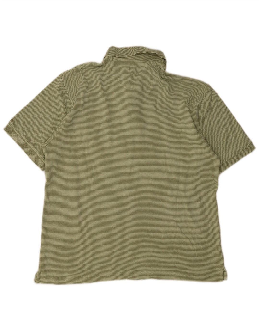 Izod Mens Polo Shirt Medium Green Pinstripe Cotton