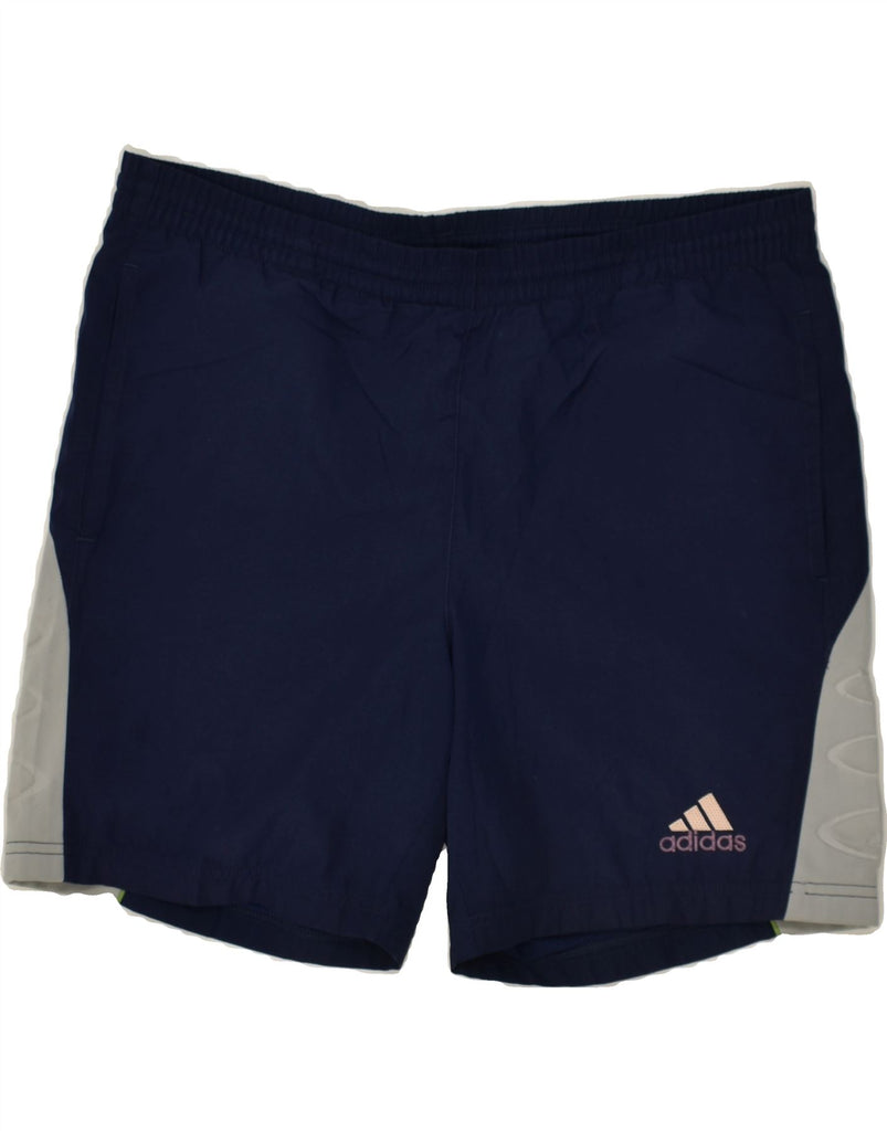 ADIDAS Mens Sport Shorts XL Navy Blue Colourblock Polyester | Vintage Adidas | Thrift | Second-Hand Adidas | Used Clothing | Messina Hembry 