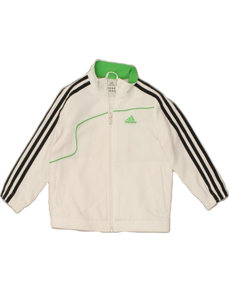 ADIDAS Boys Graphic Tracksuit Top Jacket 3-4 Years White Polyester | Vintage Adidas | Thrift | Second-Hand Adidas | Used Clothing | Messina Hembry 