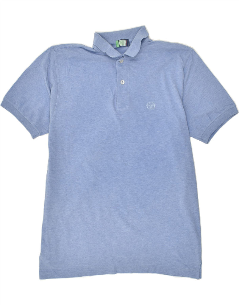 SERGIO TACCHINI Mens Polo Shirt Medium Blue | Vintage Sergio Tacchini | Thrift | Second-Hand Sergio Tacchini | Used Clothing | Messina Hembry 