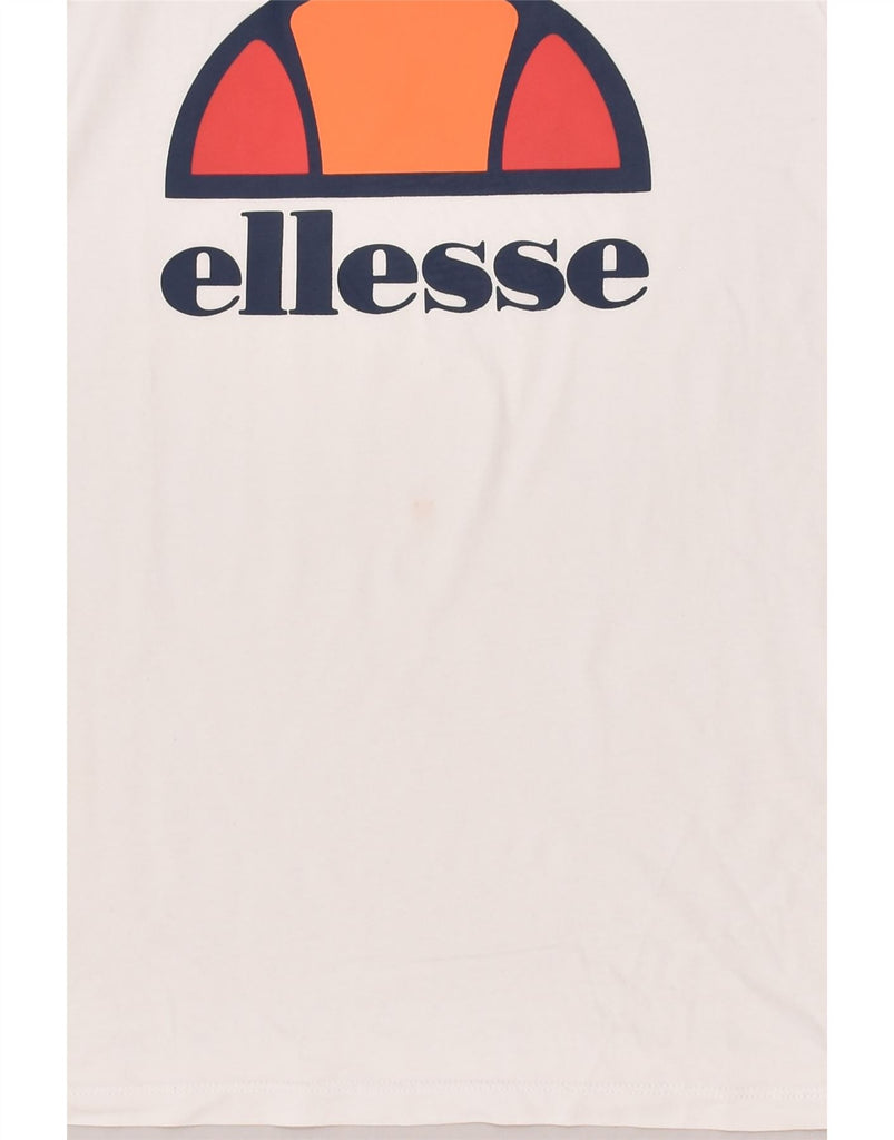 ELLESSE Boys Graphic T-Shirt Top 13-14 Years Off White Cotton | Vintage Ellesse | Thrift | Second-Hand Ellesse | Used Clothing | Messina Hembry 