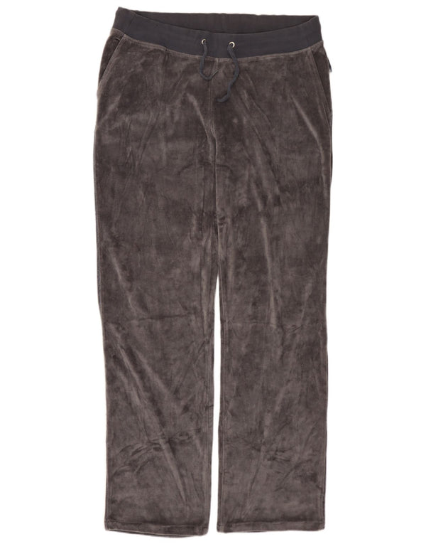 CHAMPION Womens Velour Tracksuit Trousers UK 18 XL Grey Cotton