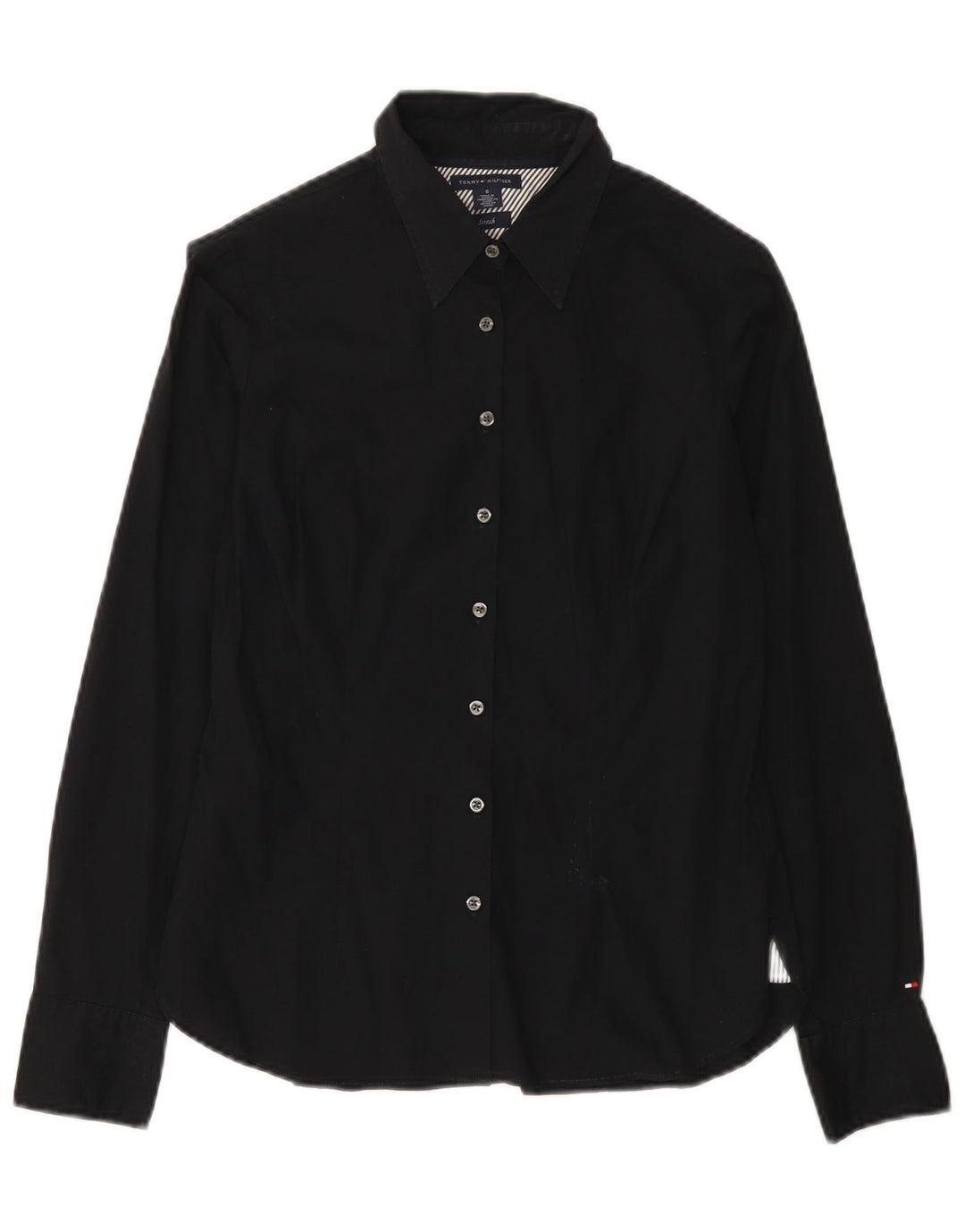 Tommy Hilfiger Womens Shirt US 6 Medium Black Cotton