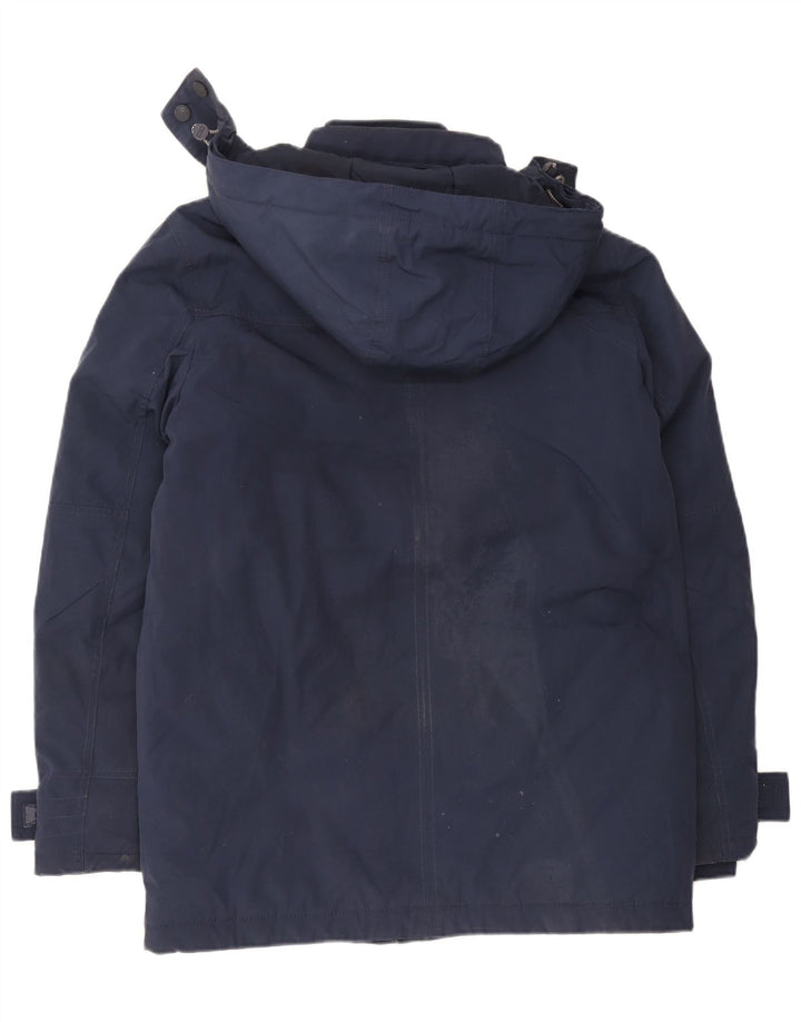 Tommy Hilfiger Mens Hooded Windbreaker Coat UK 38 Medium Navy Blue