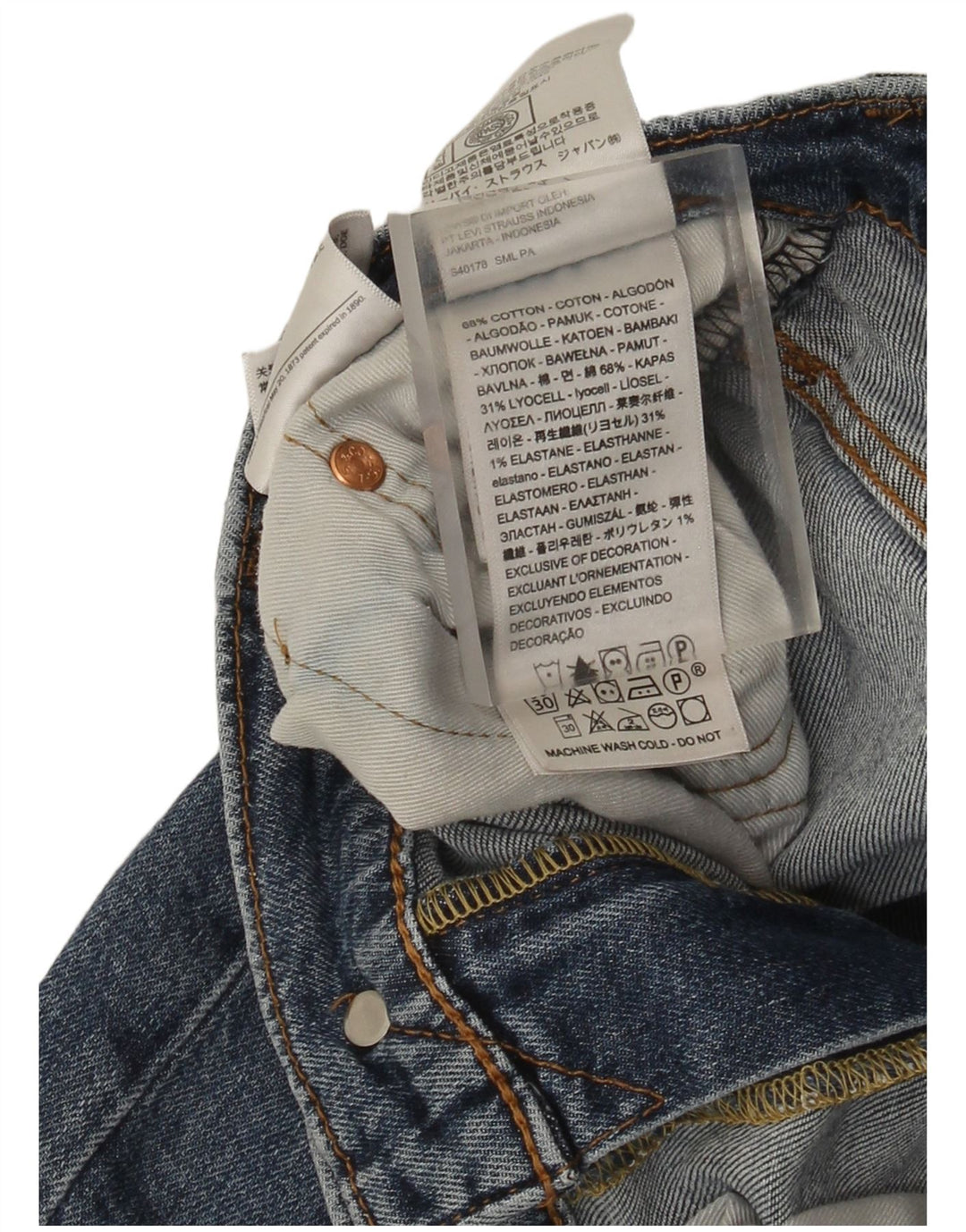 Levi's Mens 512 Slim Jeans W30 L30 Blue Cotton