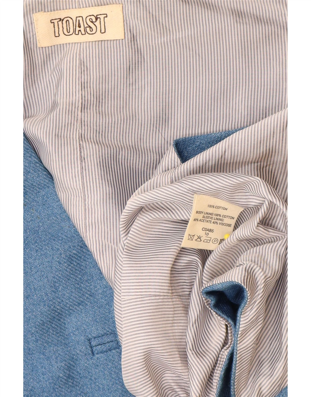 Toast Womens Waistcoat UK 10 Small Blue Cotton