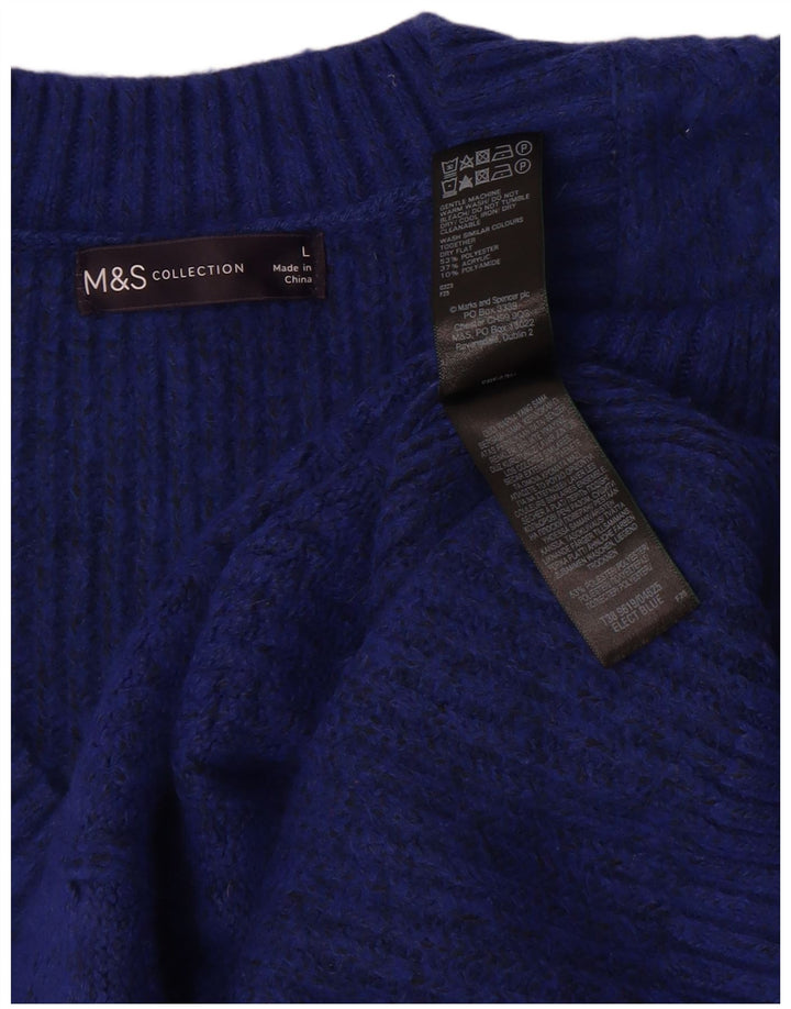 Marks & Spencer Womens Vest Tank Top UK 16 Large Blue Polyester