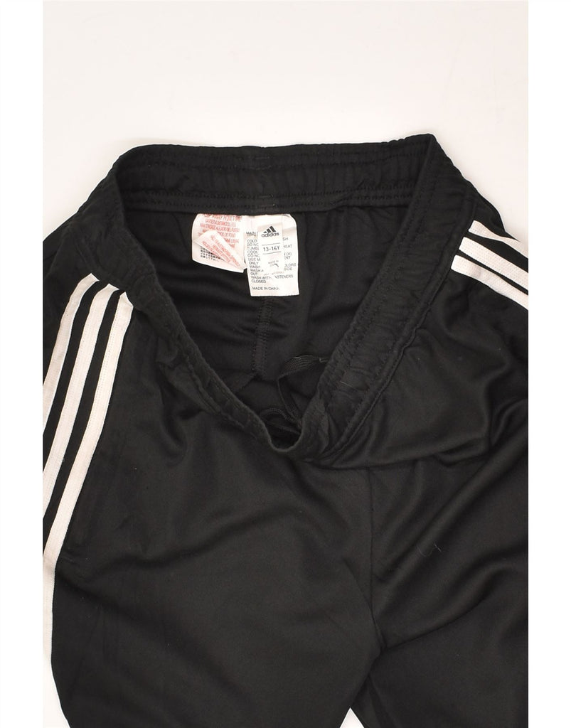 ADIDAS Boys Tracksuit Trousers 13-14 Years Black Polyester | Vintage Adidas | Thrift | Second-Hand Adidas | Used Clothing | Messina Hembry 