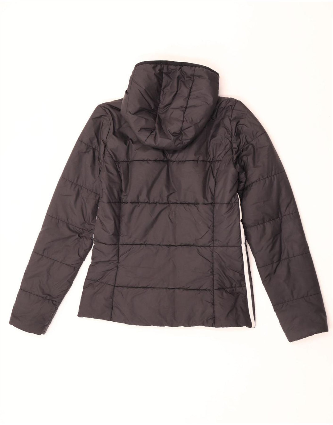 Adidas Womens Hooded Padded Jacket UK 12 Medium Black Polyester
