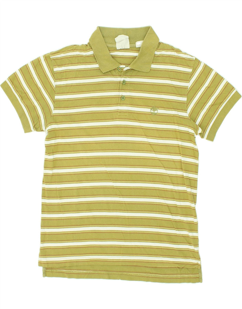 TIMBERLAND Mens Classic Fit Polo Shirt Large Green Striped Cotton | Vintage Timberland | Thrift | Second-Hand Timberland | Used Clothing | Messina Hembry 