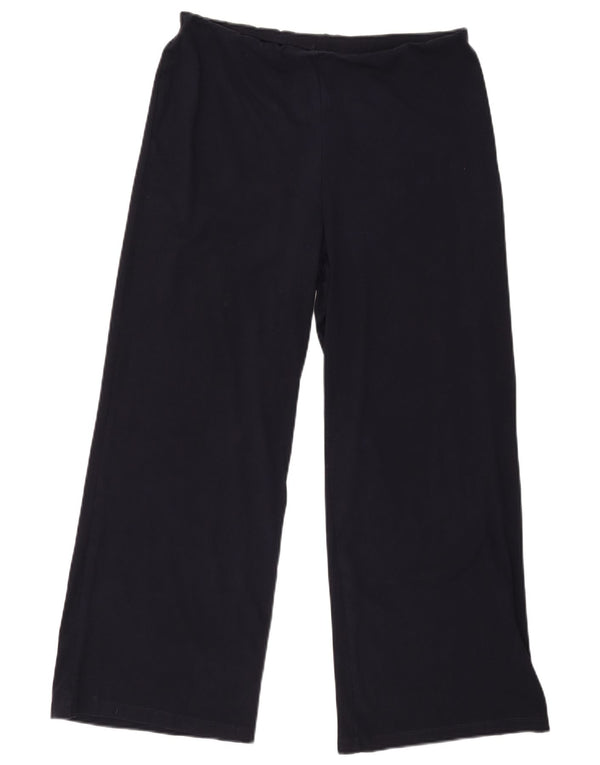 Marks & Spencer Womens Casual Trousers UK 14 Large W34 L28 Navy Blue