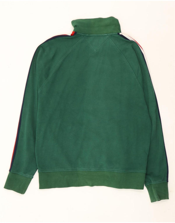 Tommy Hilfiger Mens Tracksuit Top Jacket Medium Green Colourblock