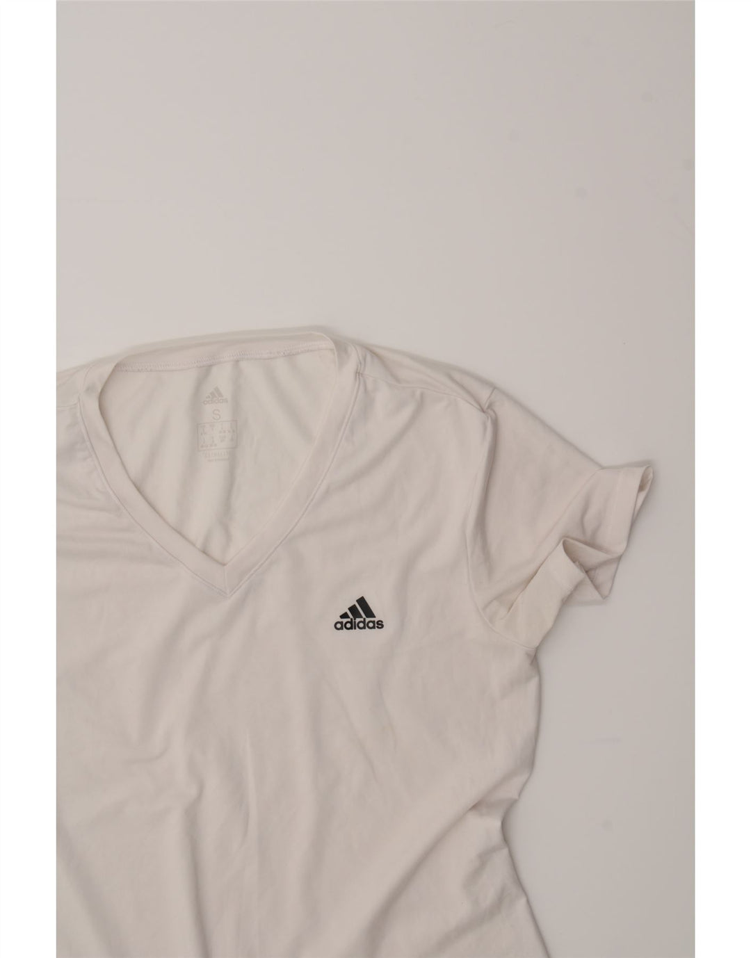 ADIDAS Womens Climalite T-Shirt Top UK 8/10 Small White Vintage Adidas and Second-Hand Adidas from Messina Hembry 