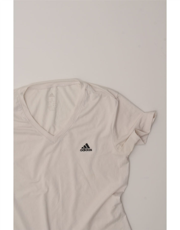 ADIDAS Womens Climalite T-Shirt Top UK 8/10 Small White Vintage Adidas and Second-Hand Adidas from Messina Hembry 