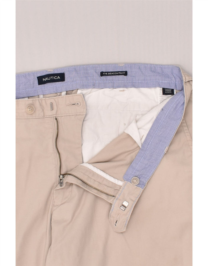 NAUTICA Mens The Beacon Pant Slim Chino Trousers W42 L32  Beige Cotton | Vintage Nautica | Thrift | Second-Hand Nautica | Used Clothing | Messina Hembry 