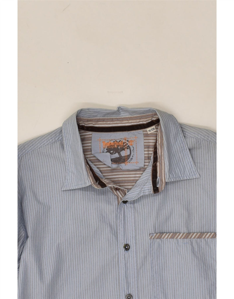 TIMBERLAND Boys Shirt 13-14 Years Blue Pinstripe Cotton | Vintage Timberland | Thrift | Second-Hand Timberland | Used Clothing | Messina Hembry 