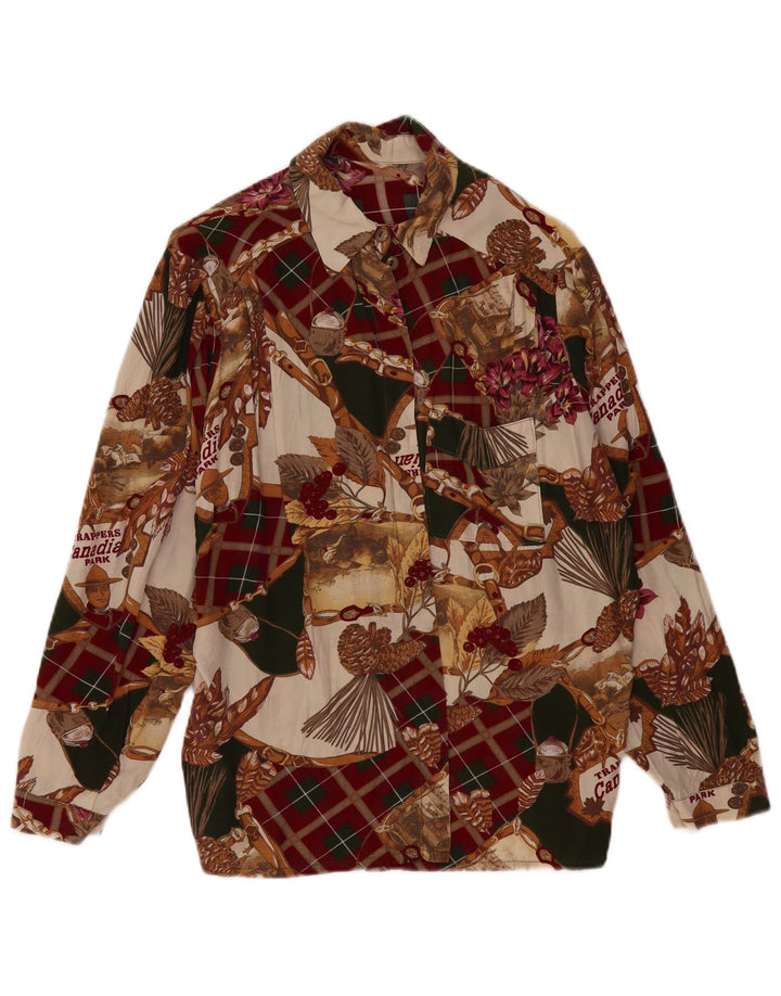 VINTAGE Womens Abstract Pattern Shirt Blouse UK 18 XL Multicoloured