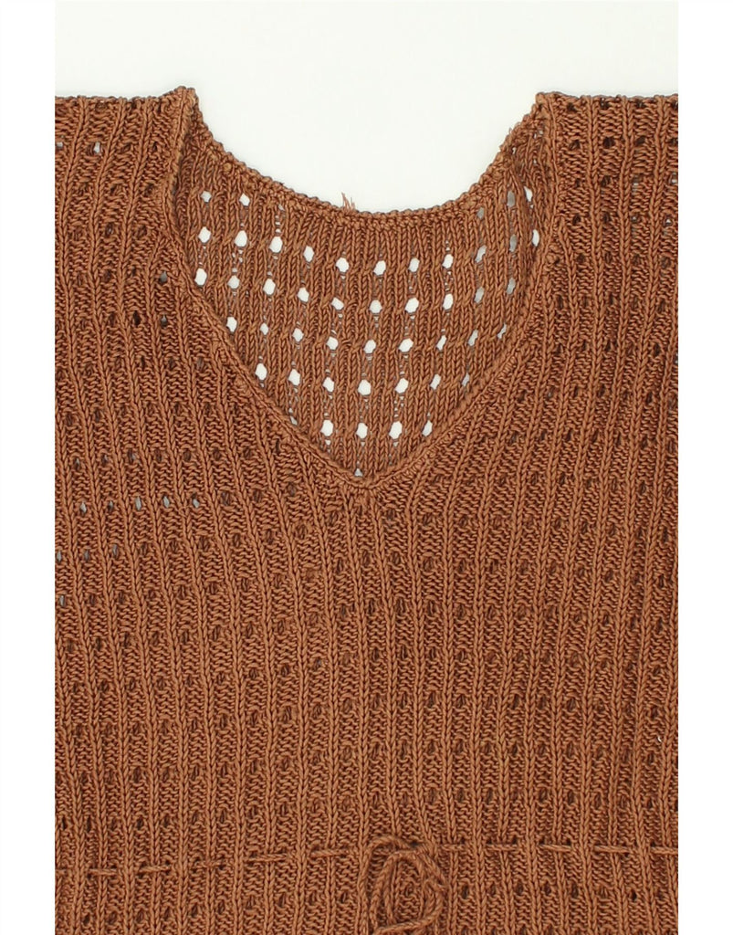 VINTAGE Womens Crochet Blouse Top UK 14 Large Brown | Vintage Vintage | Thrift | Second-Hand Vintage | Used Clothing | Messina Hembry 