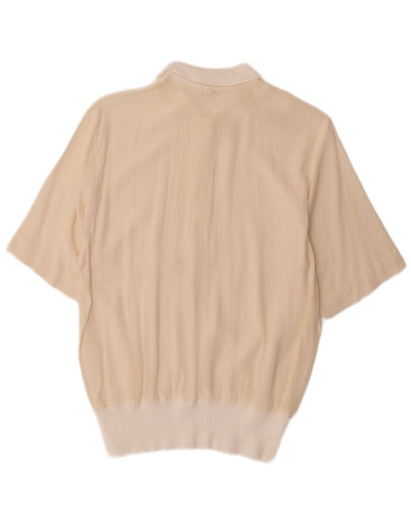 Vintage Womens Pullover Shirt IT 44 Medium Off White Colourblock