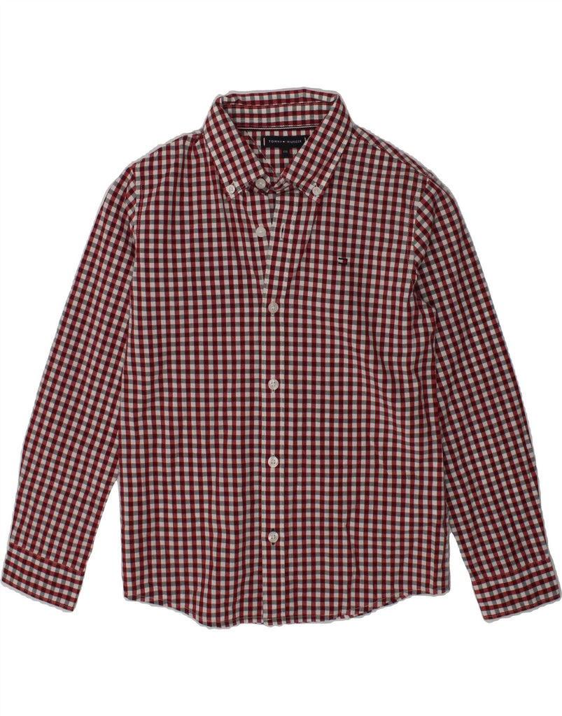 TOMMY HILFIGER Boys Shirt 7-8 Years Red Gingham Cotton | Vintage Tommy Hilfiger | Thrift | Second-Hand Tommy Hilfiger | Used Clothing | Messina Hembry 