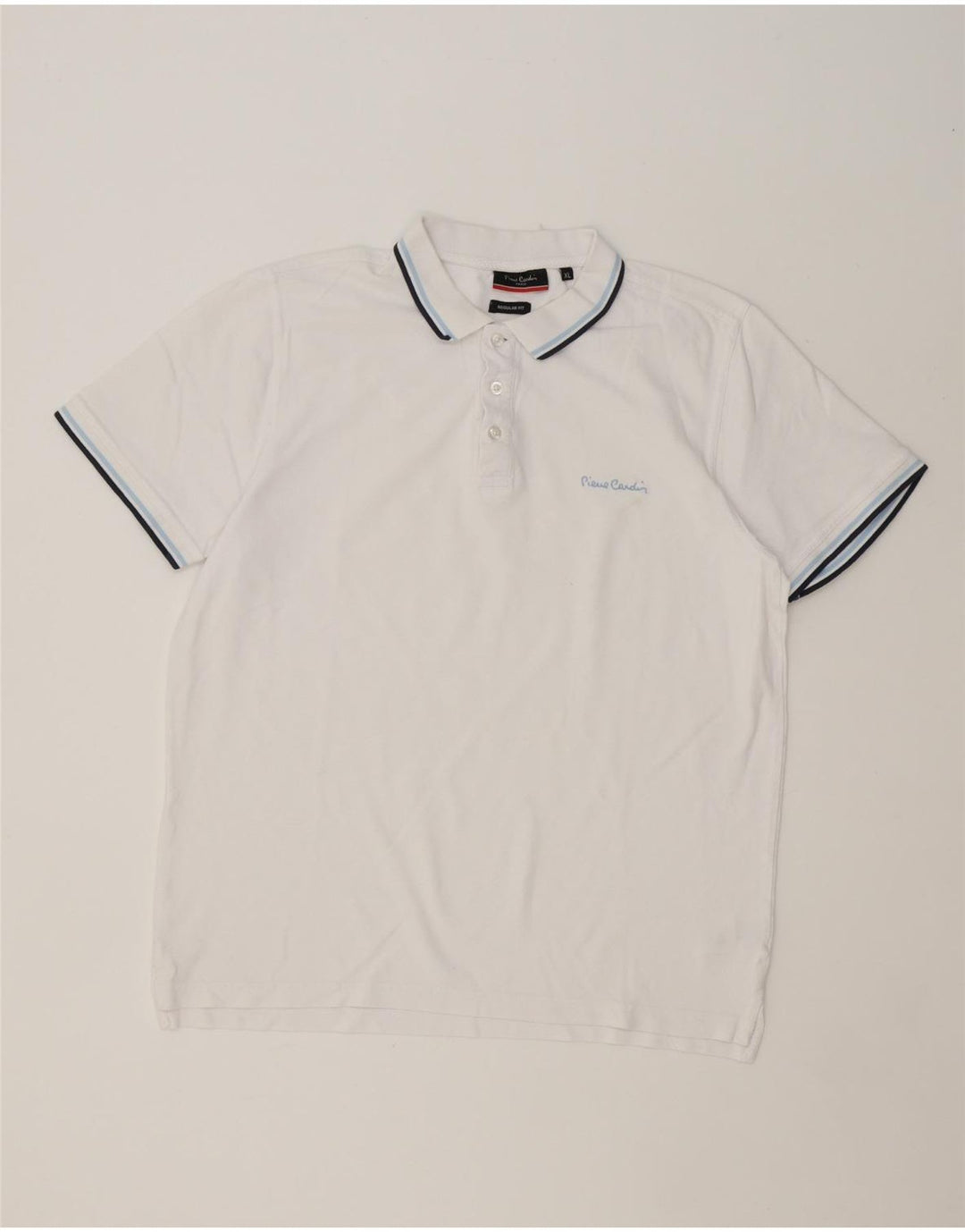 PIERRE CARDIN Mens Regular Fit Polo Shirt XL White Cotton Vintage Pierre Cardin and Second-Hand Pierre Cardin from Messina Hembry 