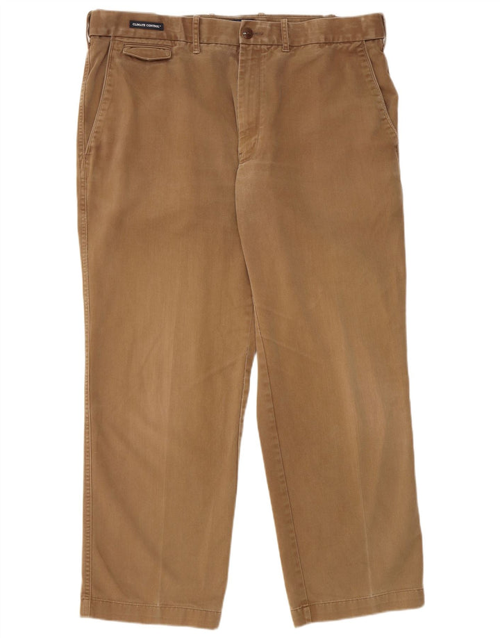 Marks & Spencer Mens Blue Harbour Straight Chino Trousers W38 L29 Brown