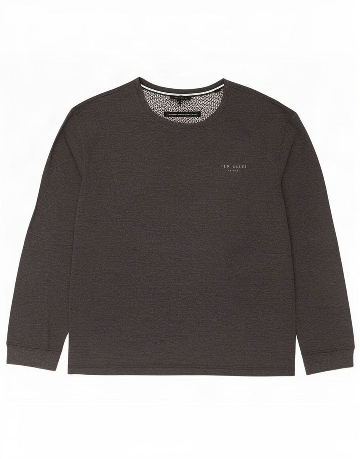 Ted Baker Mens Top Long Sleeve Medium Grey Modal