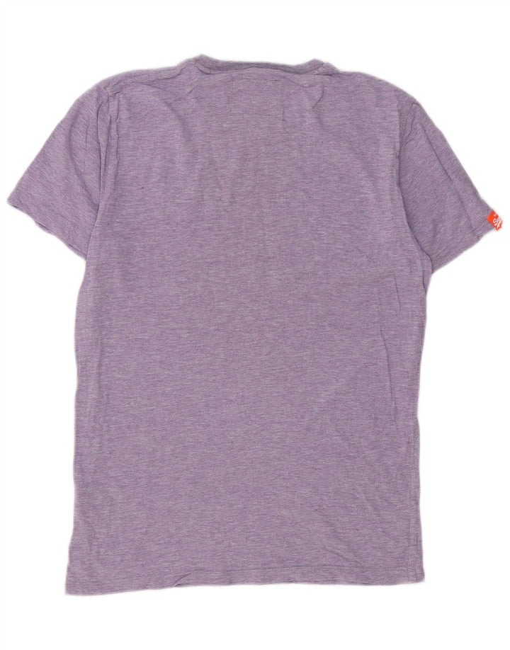 SUPERDRY Mens T-Shirt Top Medium Purple Cotton