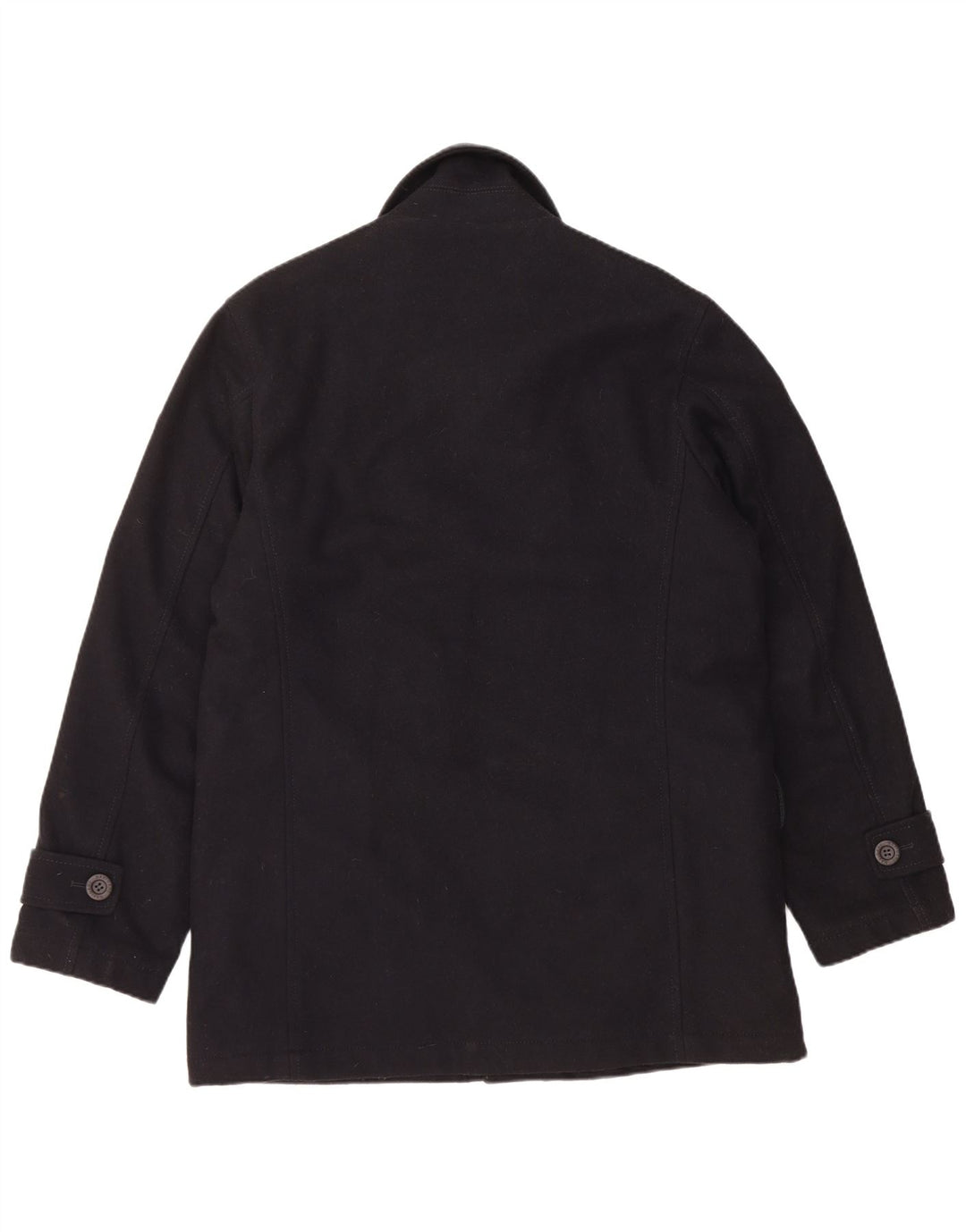 NAVIGARE Mens Overcoat UK 38 Medium Black Wool