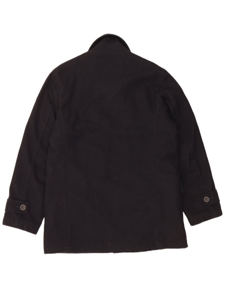 NAVIGARE Mens Overcoat UK 38 Medium Black Wool
