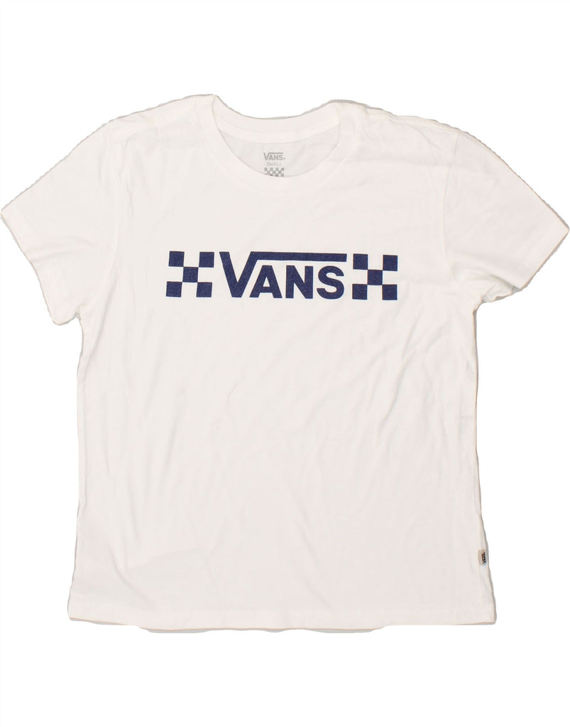 VANS Womens Graphic T-Shirt Top UK 10 Small White | Vintage Vans | Thrift | Second-Hand Vans | Used Clothing | Messina Hembry 