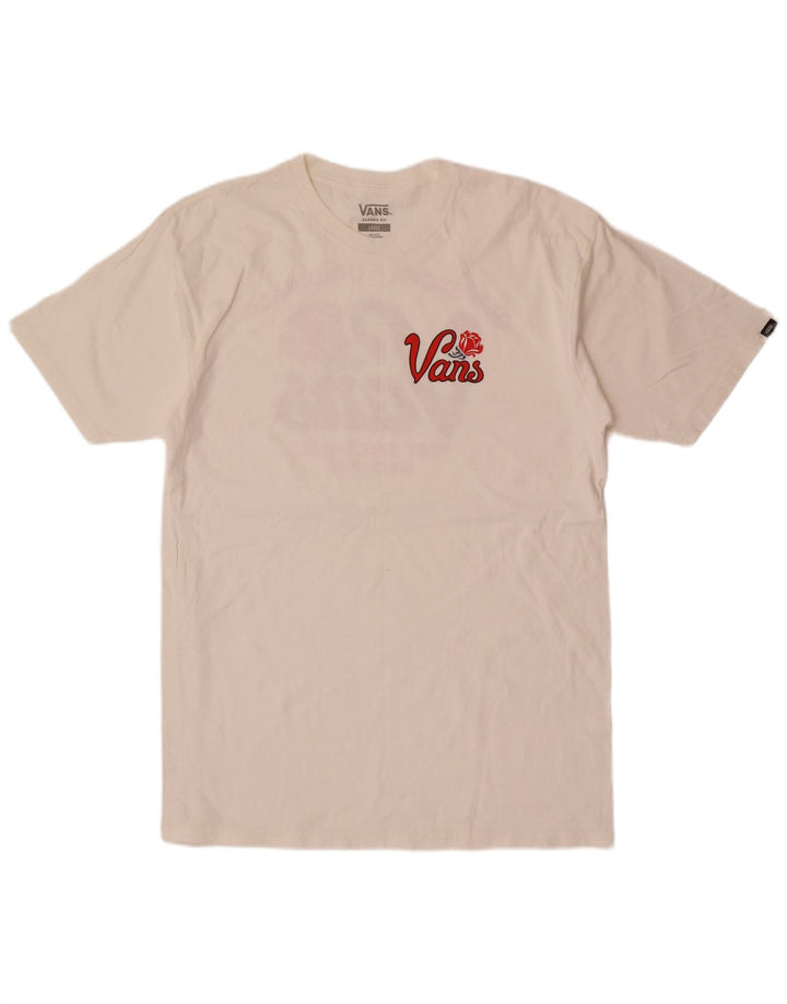Vans Mens Classic Fit Graphic T-Shirt Top Large White Cotton