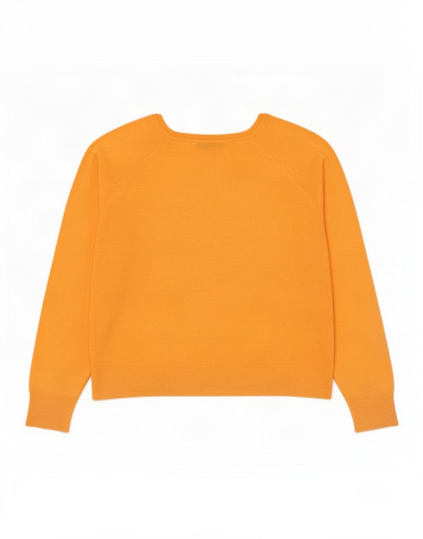 Zara Womens Boat Neck Jumper Sweater UK 14 Medium Orange Viscose
