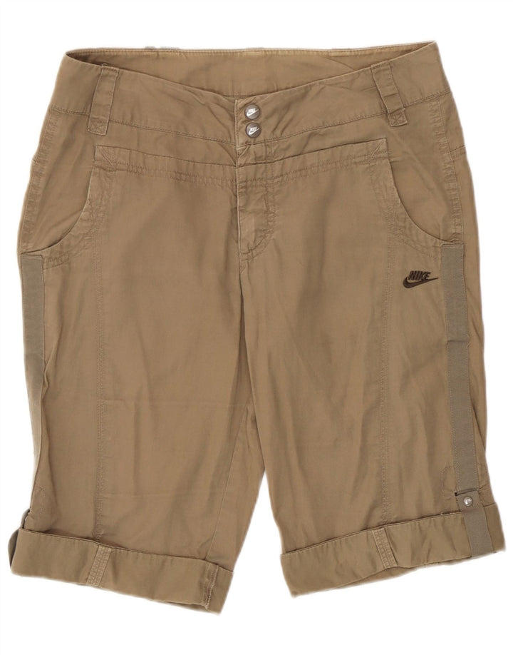 Nike Womens Bermuda Shorts UK 12 Medium W30 L12 Khaki