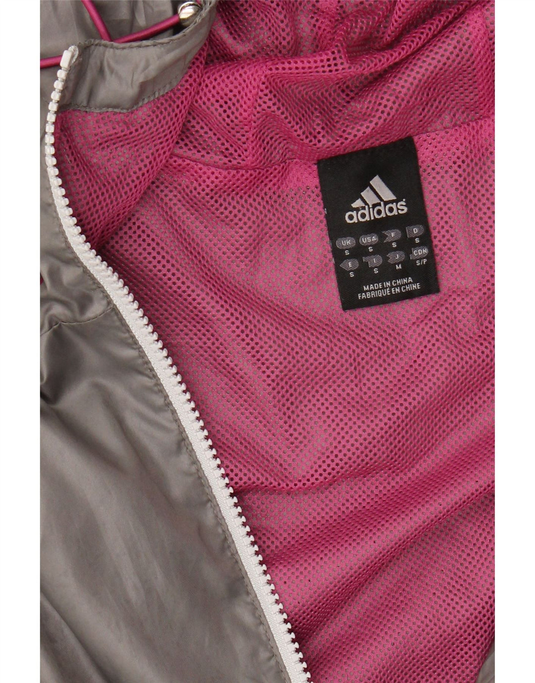 ADIDAS Mens Hooded Rain Jacket UK 36 Small Grey Polyester Vintage Adidas and Second-Hand Adidas from Messina Hembry 