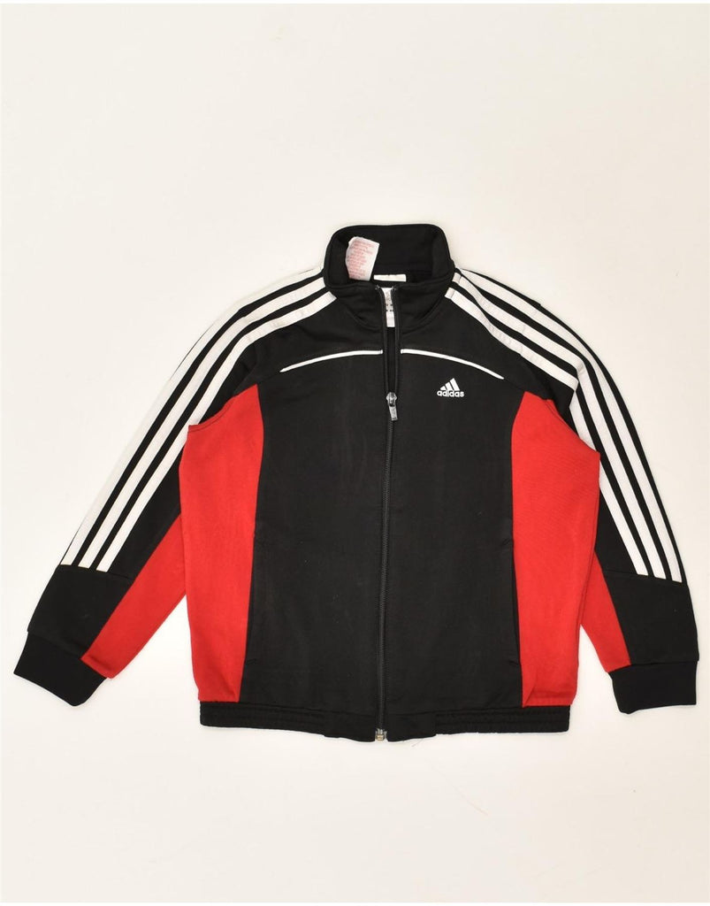 ADIDAS Boys Graphic Tracksuit Top Jacket 7-8 Years Black Colourblock | Vintage Adidas | Thrift | Second-Hand Adidas | Used Clothing | Messina Hembry 