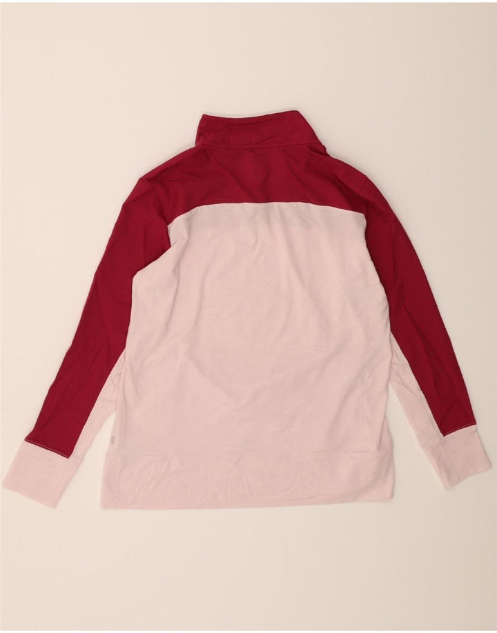 ADIDAS Womens Button Neck Sweatshirt Jumper UK 16 Large Pink Colourblock Vintage Adidas and Second-Hand Adidas from Messina Hembry 