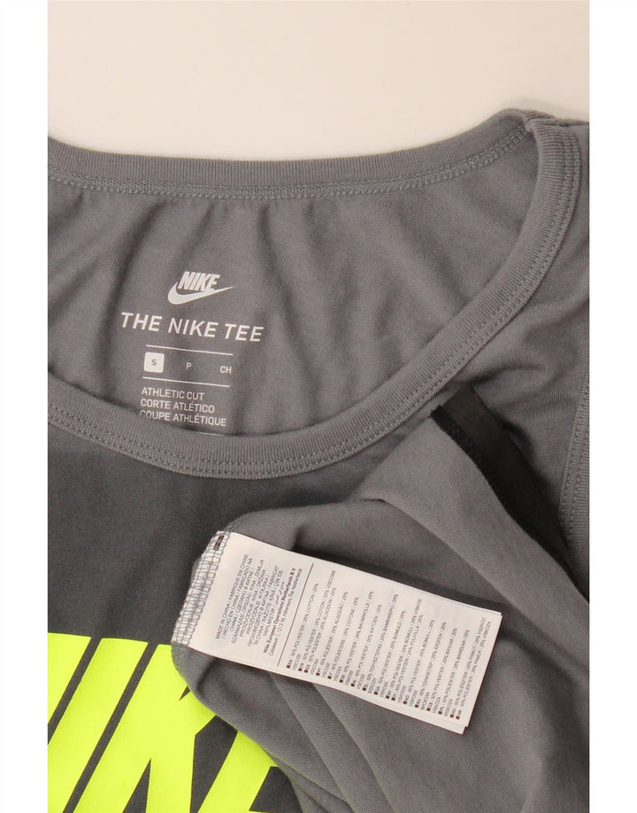 Nike Mens Athletic Cut Graphic Vest Top Small Black Colourblock Polyester