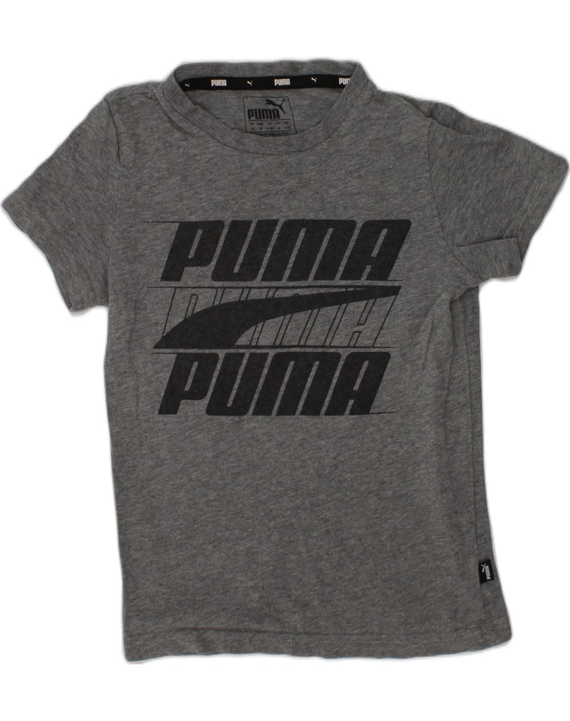 PUMA Boys Graphic T-Shirt Top 5-6 Years Grey Cotton | Vintage Puma | Thrift | Second-Hand Puma | Used Clothing | Messina Hembry 